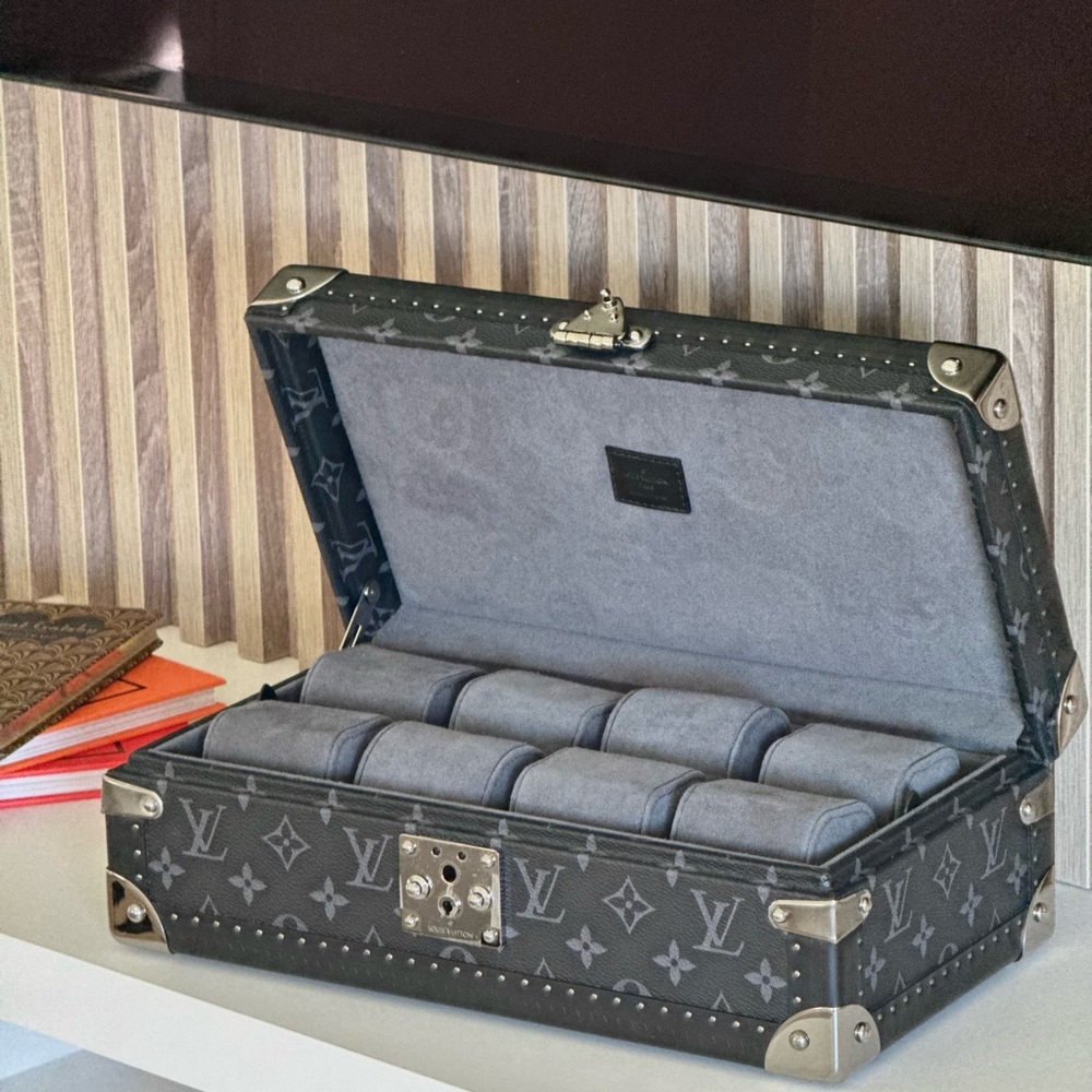 Louis Vuitton Gray Watch with Signature Monogram